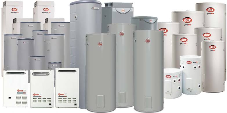 Range of residential hot water systems and storage tanks available in Brisbane for homeowners